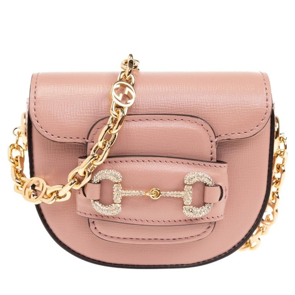 New Never Worn Pink Gucci 1955 Horsebit Crossbody Mini Belt Bag